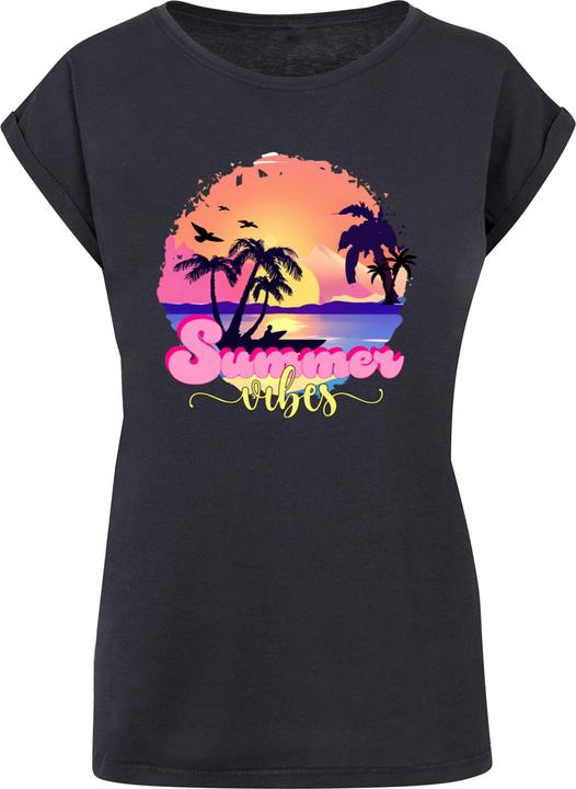 Actual product image Merchcode Ladies Summer Vibes Sunset Extended Shoulder Tee - 116527 (M)