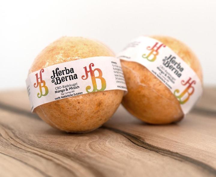 Image du produit Herba di Berna Boule de bain mangue & pêche (Bombe de bain)