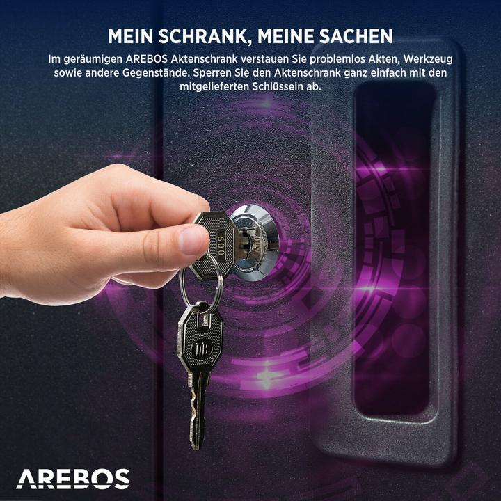 Immagine prodotto Arebos Aktenschrank (180 x 90 x 40 cm)