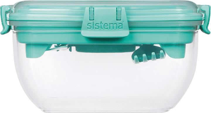 Actual product image Sistema Salad box to go with cutlery 1,1 l 16,5x16,5x8,5cm assorted colors