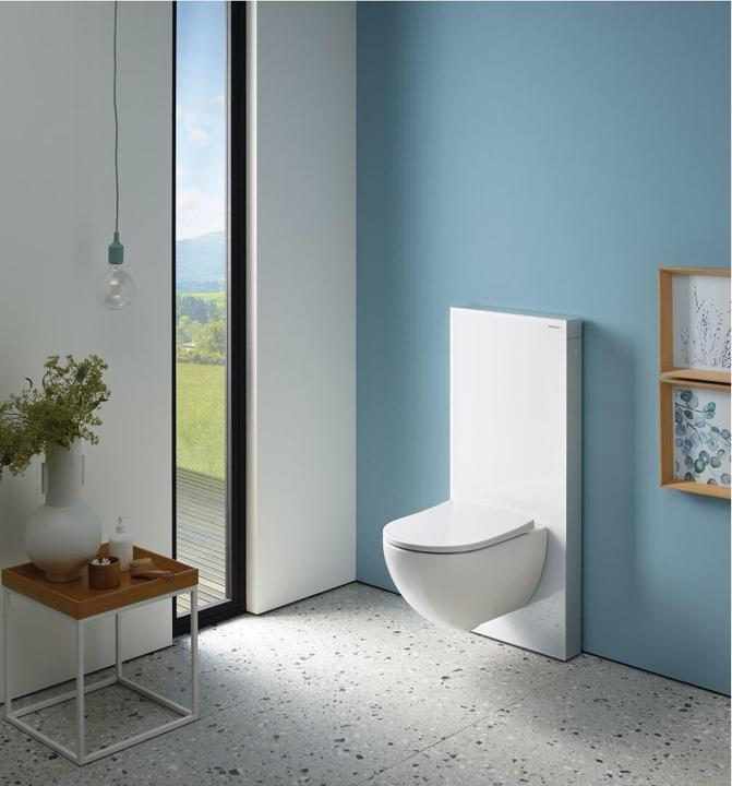Produktbild Geberit Monolith PLUS Sanitärmodul für Wand-WC, 114cm, Wasseranschluss hinten mittig, mit Anschlus