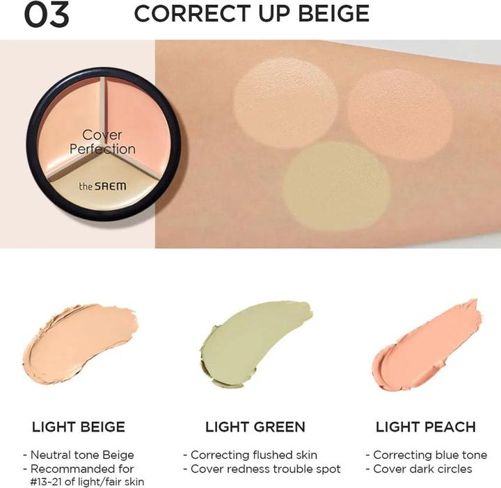 Actual product image The Saem Cover Perfection (03 Correct Up Beige)