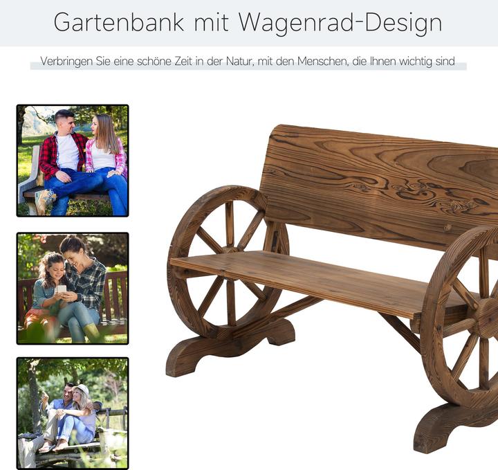 Image du produit Outsunny Banc de jardin en forme de roue de chariot
