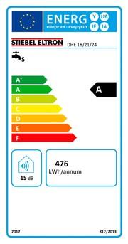 Etichetta energetica Stiebel Eltron DHE 18/21/24 kW Scaldabagno istantaneo completamente elettronico sempre preciso al grado grazie