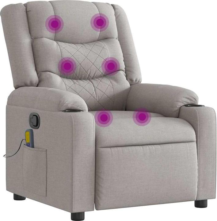 Actual product image VidaXL Massage chair cloud grey fabric