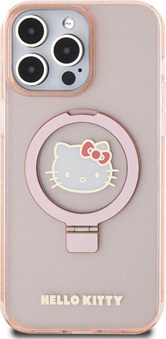Image du produit Hello Kitty HKHMP15XHRSGEP iPhone 15 Pro Max 6.7" różowy/pink hardcase Ring Stand Glitter Electrop L (Apple iPhone 15 Pro Max)