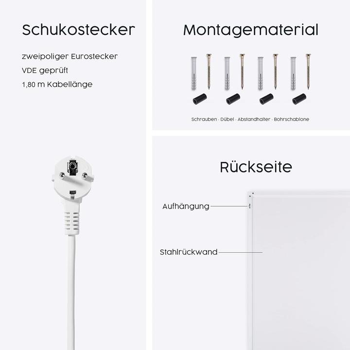 Nährwerte und Zutaten Könighaus Elektroheizung mit Thermostat, 600W, Weiss