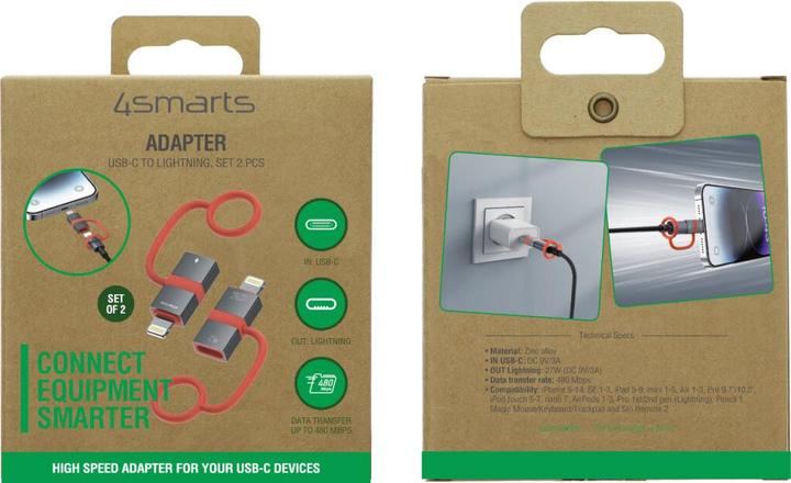 Produktbild 4smarts USB-C auf Adapter Lightning (Lightning, USB Typ C)