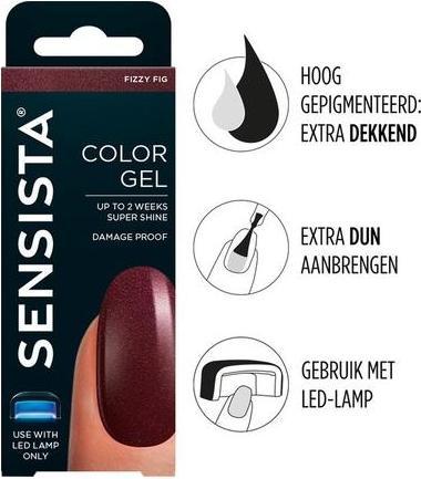 Immagine prodotto Sensista Color Gel Fizzy Fig - Rosso scuro (Rosso scuro, Smalto per unghie effetto gel)