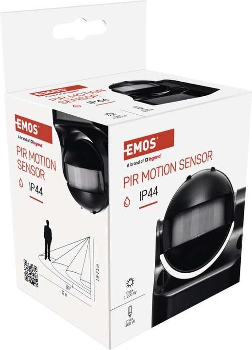 Actual product image Emos Motion detector (PIR sensor) IP44 1200W Black (12 m)