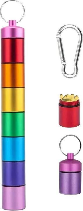 Actual product image Cbx Pill box with key ring and carabiner