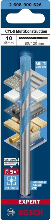 Produktbild Bosch Professional Zubehör EXPERT CYL-9 MultiConstruction Bohrer, 10 x 80 x 120 mm (10 Millimeter)