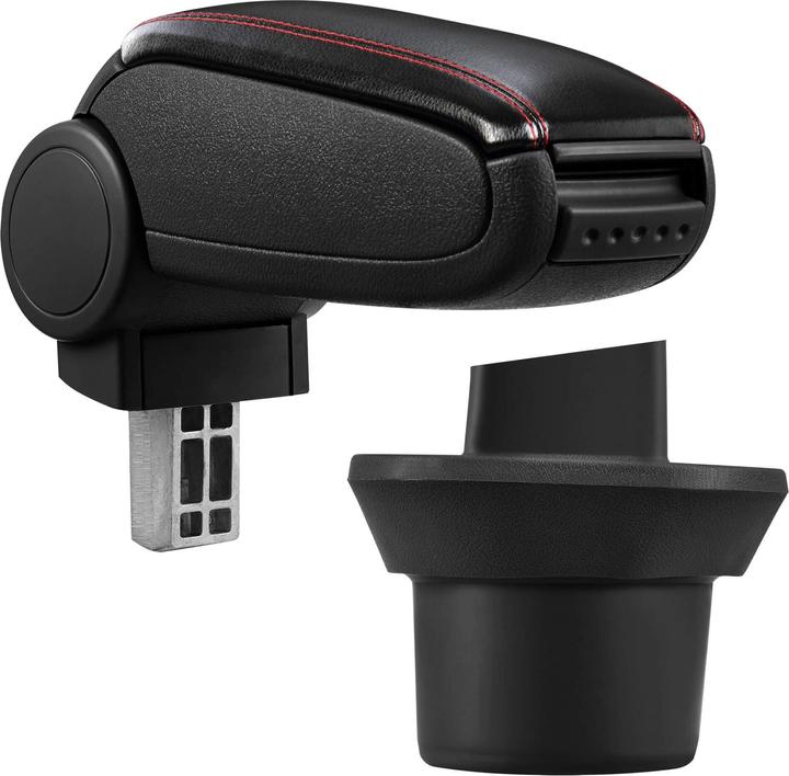 Actual product image Pro-Tec Centre armrest BMW Mini R55 56 57 Storage compartment imitation leather black with red stitching