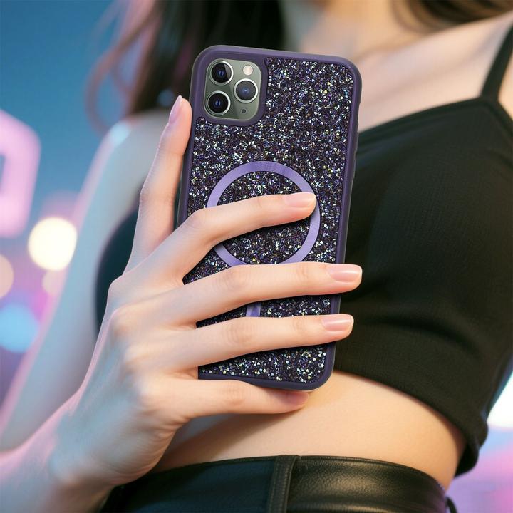 Produktbild Cadorabo iPhone 11 PRO MAX Hülle kompatibel mit MagSafe Glitzer Case (Apple iPhone 11 Pro Max)
