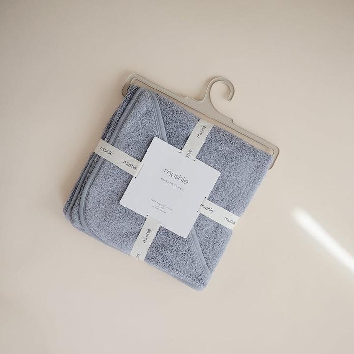 Actual product image Mushie Tradewinds hooded towel