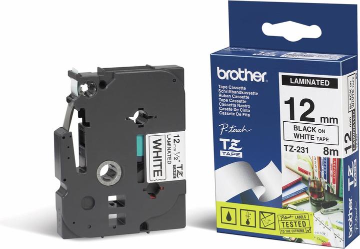 Actual product image Brother TZe-231 (1.20 cm, White, Black)