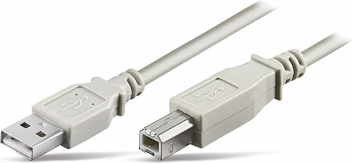 Actual product image Berrybase USB 2.0 Hi-Speed cable A plug B plug grey (0.50 m, USB 2.0)