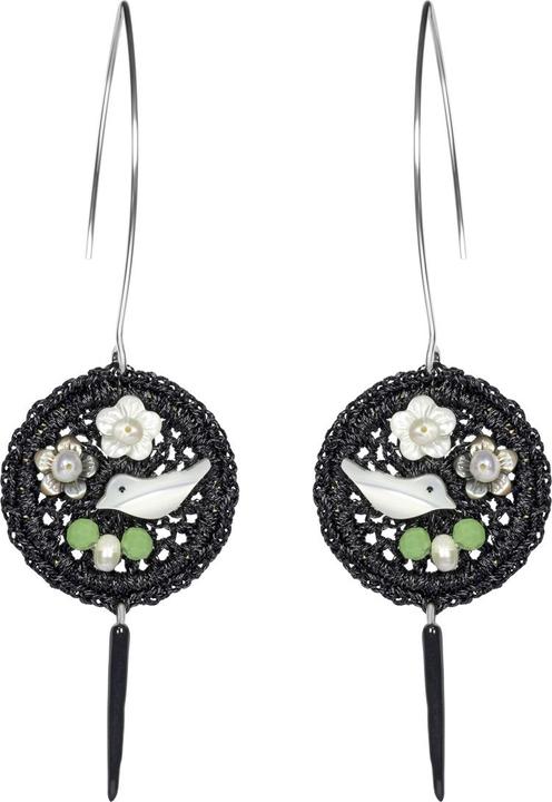 Uzurii Little Dreamcatcher black Ohrringe (925er Sterlingsilber)