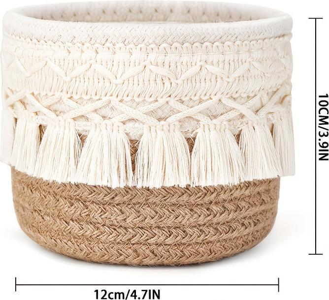 Actual product image Alopini 1pc Handmade Boho Chic Makeup Brush Holder - Wicker Cosmetic Storage Basket with Brushes