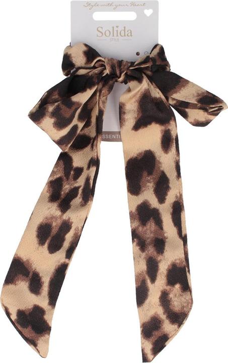 Actual product image Solida Scrunchie in leo pattern with bow (Emblazonments)