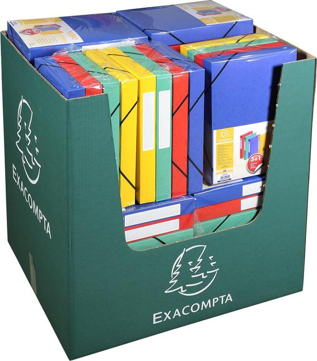 Image du produit Exacompta Boîte de rangement, 40 mm, couleurs assorties, Promopack 3+1 (A4)