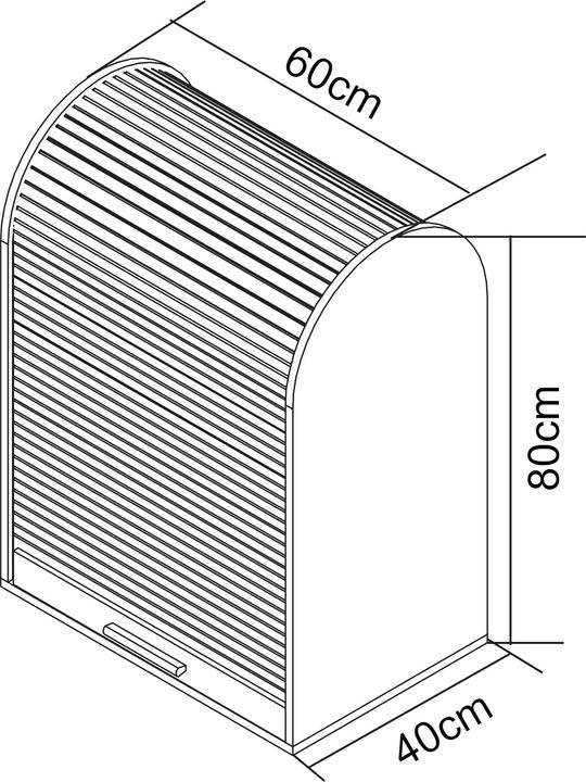 Produktbild En.Casa Rollladenschrank Kavlinge 80x60x40 cm Bambus/Grau (80 x 60 x 40 cm)