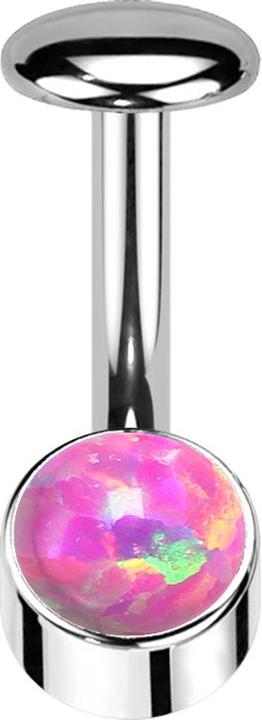 Immagine prodotto Star Piercing Threadless Labret-Stab Banane silber Zylinder silber Opal pink (Titanio G23)
