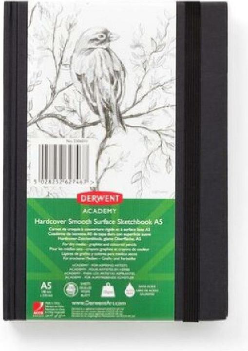 Derwent Quaderni da disegno con copertina rigida Academy, A5 (A5, Copertina rigida)