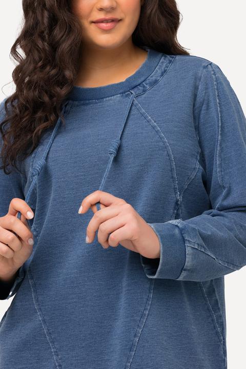 Produktbild Ulla Popken Sweatshirt, Schmucknähte, offenkantig, Rundhals, Langarm (46, 48)