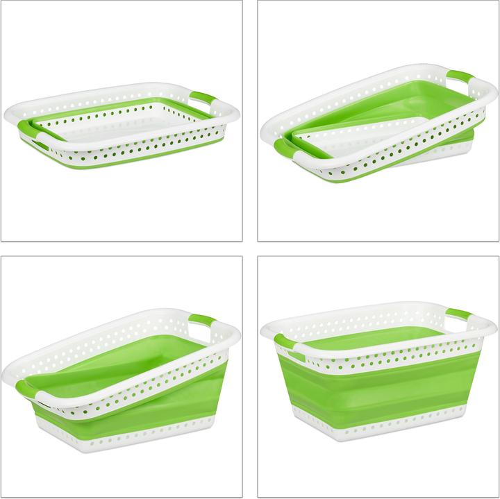 Image du produit Relaxdays Panier à lessive pliable poignées, plastique (50 l)