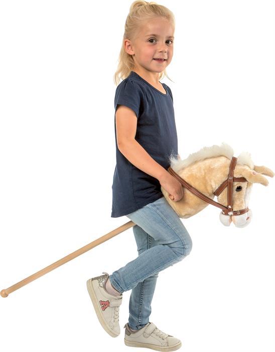 Image du produit Spielmaus Cheval de bois en peluche avec son, blanc, 98 cm