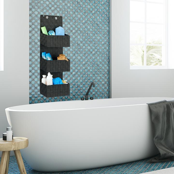 Immagine prodotto Relaxdays Portaoggetti da parete a 3 cestini (25 x 15 x 75 cm)