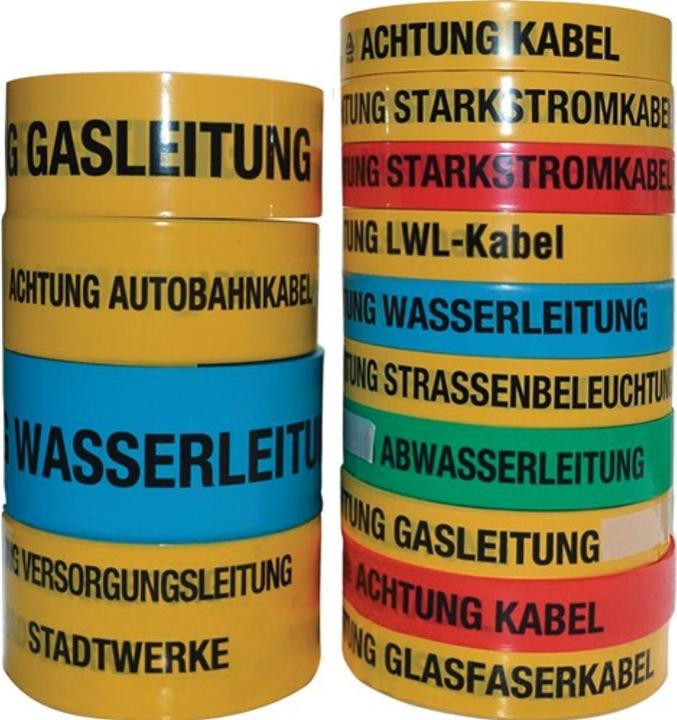 Produktbild Multicoll Trassenwarnband Aufdruck Achtung Breitbandkabel Breite 40 mm Länge 250 m (40 mm)