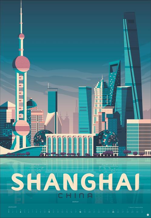 Produktbild Travel the World Posterkalender 2026 (Harter Einband, Deutsch)