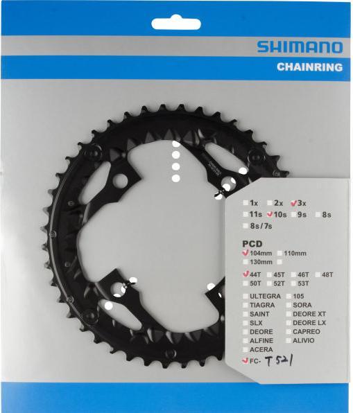 Actual product image Shimano Chainring FC-T521 44 teeth AE for trouser guard (44)