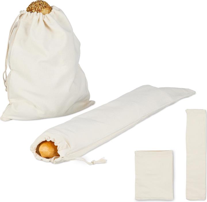 Relaxdays 4-piece bread bag set
