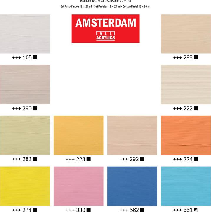 Produktbild Amsterdam Acrylfarbe Pastels (Mehrfarbig, 240 ml)