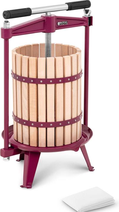 Produktbild Royal Catering Manuelle Obstpresse Weinpresse Saftpresse Fruchtpresse Holz 18 l + Presstuch