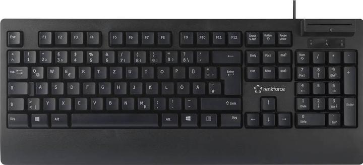 Immagine prodotto Renkforce RF-CKB-200 Tastiera USB tedesca, QWERTZ Nero Lettore di smart card (DE, Cablato)