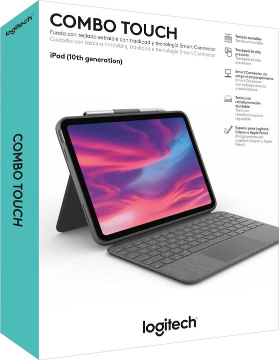 Immagine prodotto Logitech Combo Touch Per Ipad (10a Generazione) (Ing. Int., iPad 2022 (10a generazione))