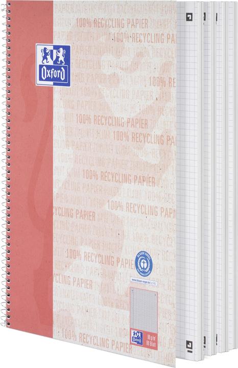 Produktbild Oxford RECYCLING - Collegeblock kariert (A4+, Kariert, Weicher Einband)