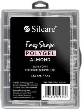 Immagine prodotto Silcare Doppio stampo per gel acrilico Clear Almond 100Pcs. (Unghie artificiali, Mandorla chiara)