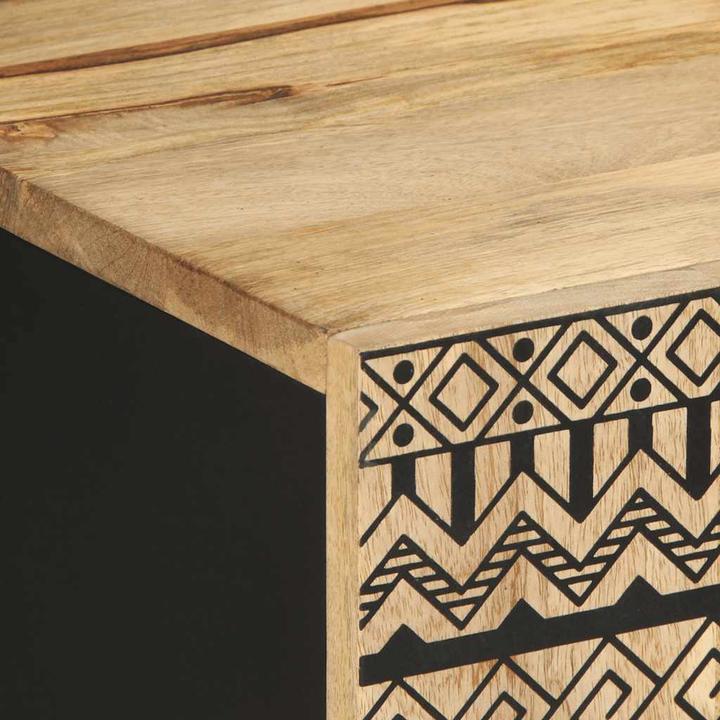 Produktbild VidaXL TV Schrank Lowboard Fernsehschrank Fernsehtisch Schwarz Raues Mangoholz (105 x 33.5 x 46 cm)