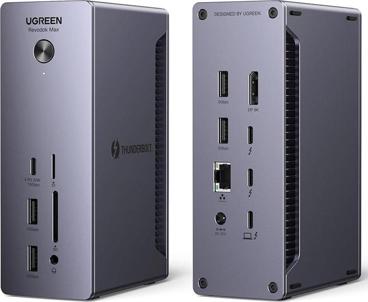 Produktbild Ugreen U710 13in1 Docking Station 2x Thunderbolt 4 / 4x USB-A / DP / RJ45 / SD TF Reader / USB-C / 3 (USB-C, 13 Ports)