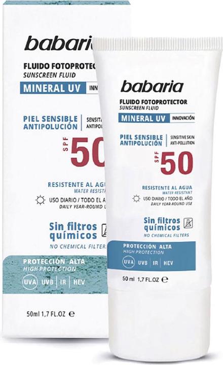 Actual product image Babaria Sol Facial Fluido Mineral Photoprotector Fp50 50ml (Sun cream face, SPF 50, 50 ml)