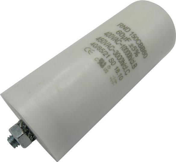 RND Motor capacitor, 50uF, 450V, metallised polypropylene, Faston connection terminal