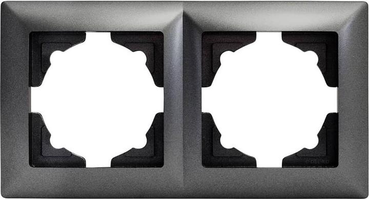Actual product image Gunsan Visage 2-gang frame for 2 socket outlets Switch Dimmer Dark silver