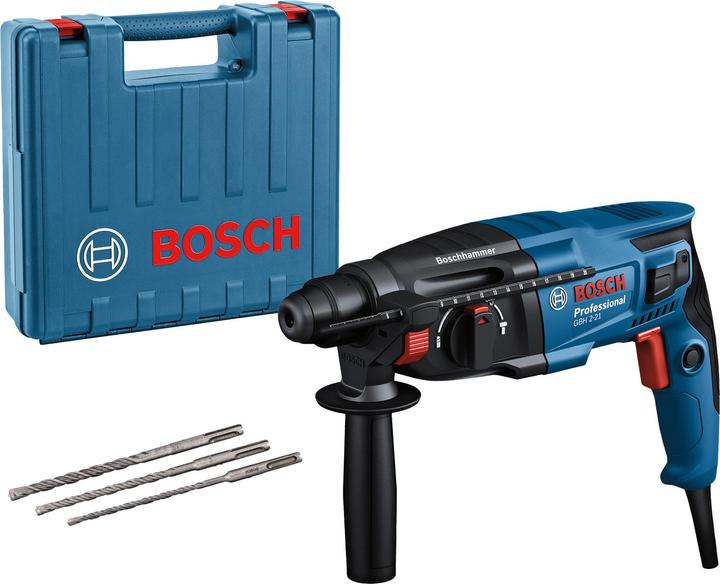 Bosch Professional Bohrhammer mit SDS plus GBH 2-21 mit 1x Bohrer SDS plus 6/8/10 mm (Netzbetrieb)
