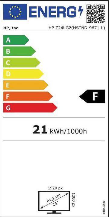 Energy Label HP Z24i G2 (1920 x 1200 pixels, 24")