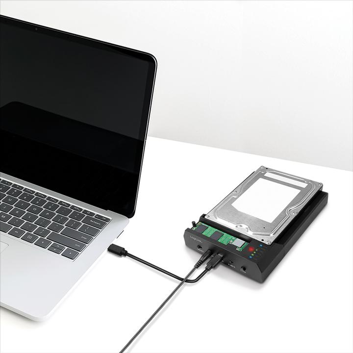 Actual product image LogiLink USB 3.2 Gen 2 Quickport, 2-port, for SATA HDD/SSD and M.2 NVMe SSD (2 Ports)